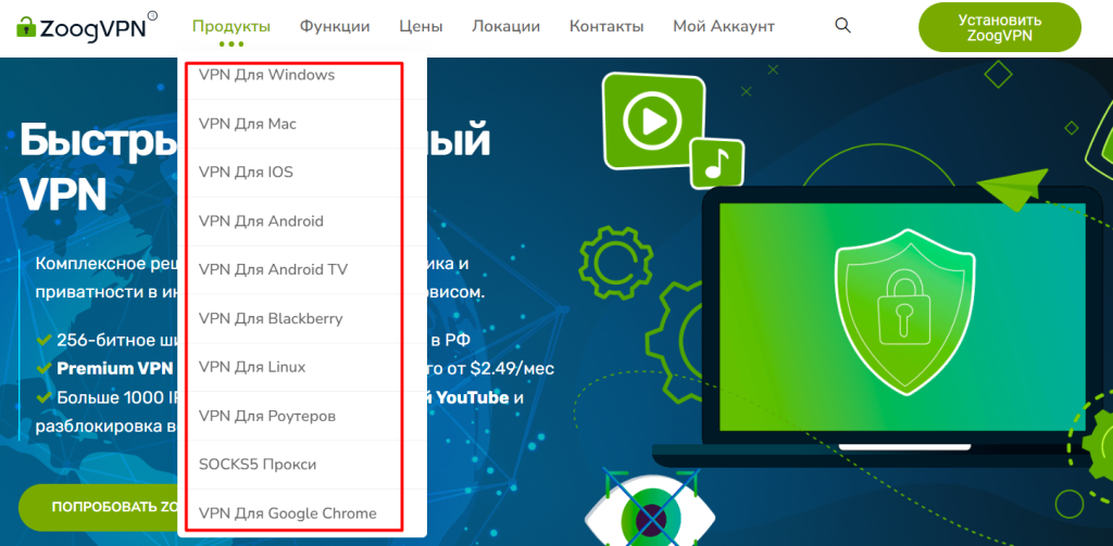 Платформы ZoogVPN